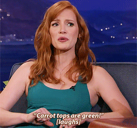  I know… I thought I was really smart.↳ Jessica Chastain on Conan (November 12th,