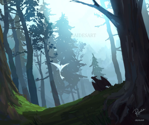 raidesart:Collection of some of my forest paintings from 2017-2019 (in order of their completion) 