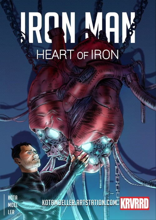 unstable-river:“Heart of Iron”Iron Man unofficial comic book cover illustration =)