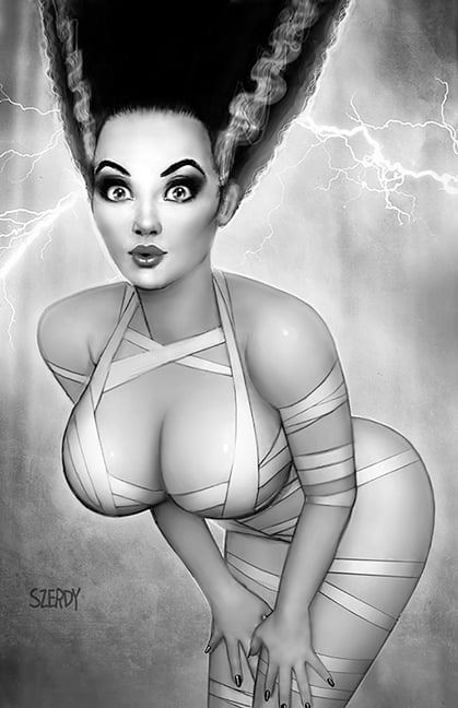 naughtyhalloweenart: Bride of Frankenstein