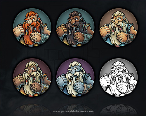 Added a pair of Dwarf Brawlers and their VTT tokens to the paper miniature catalog, https://printabl