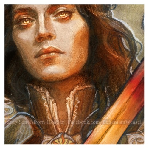 bohemianweasel:“By his mother he was called Fëanor, Spirit of Fire” Teasey detail of the coloured/fl