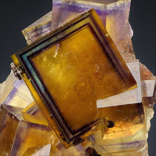 Fluorite with Chalcopyrite - Bergmännisch Glück Mine, Frohnau, Erzgebirge, Saxony, Germany