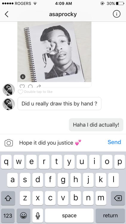 jonhkeats: update: ASAP Rocky saw the drawing i did &amp; slid into my DMs but like…