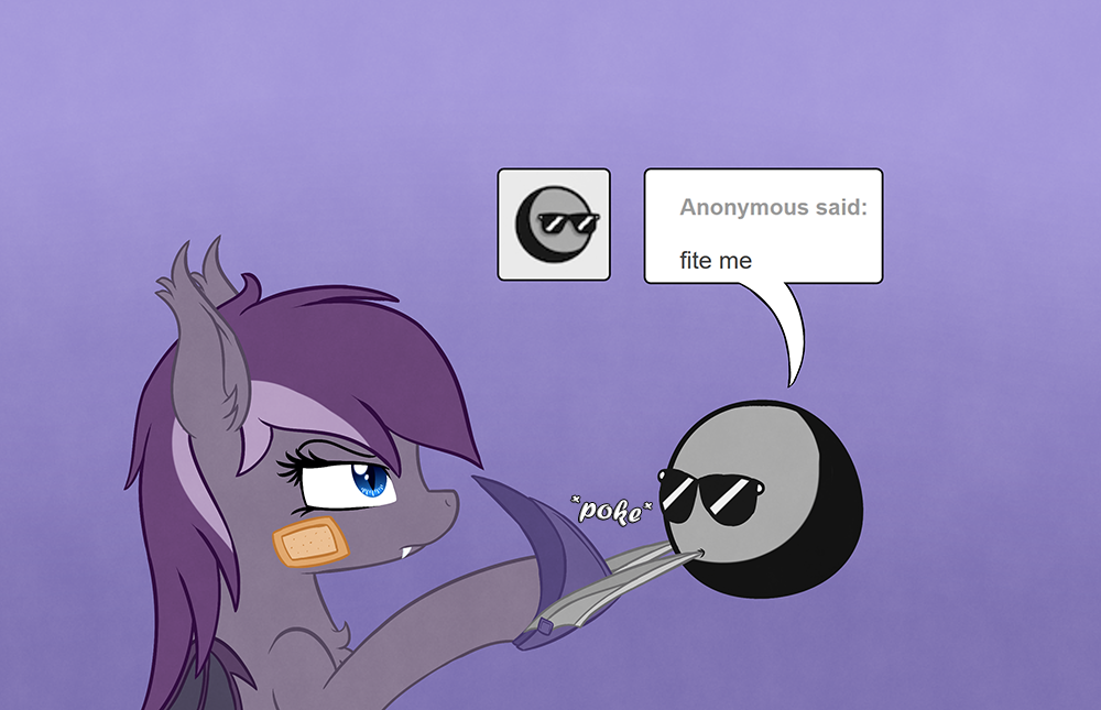 askheartandviolet:Strange internet beings confuse the bat.xD