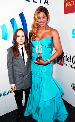  laverne cox and ellen page at the 25th annual