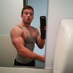 keepemgrowin:  OMFG… nice arms. And check out the thickness and development of his chest.