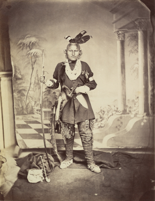 Studio Portrait of Plains Indian, photographer unknown, ca. 1860 -                    Albumen silver