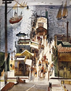 poboh:  The Pier, 1951, George Gibson. American