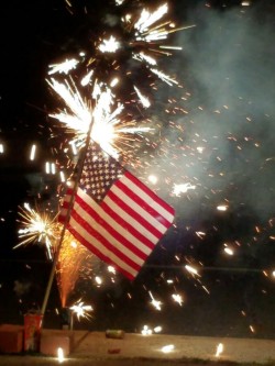 Celebrated with some fireworks tonight! I was worried we were gonna accidentally burn the flag&hellip; Anyways! Wheeee!