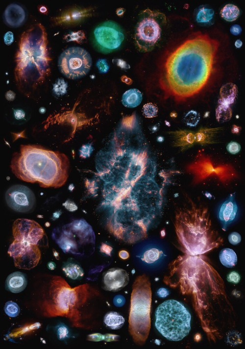 thedemon-hauntedworld:100 Planetary NebulasCredit: Hubble, Judy Schmidt