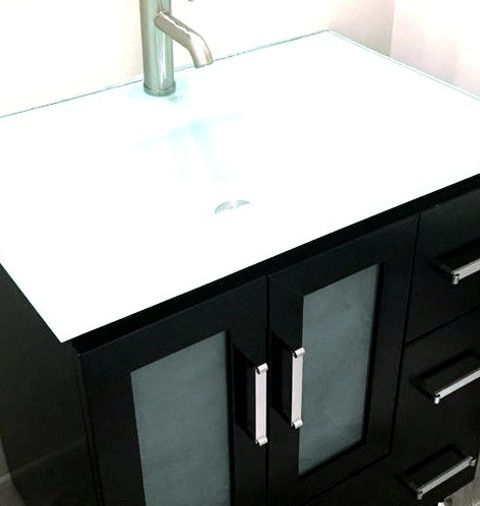 Powder Room Bathroom DC Metro Inspiration For A Small, Modern Powder Room Remodel With A Gray Floor,