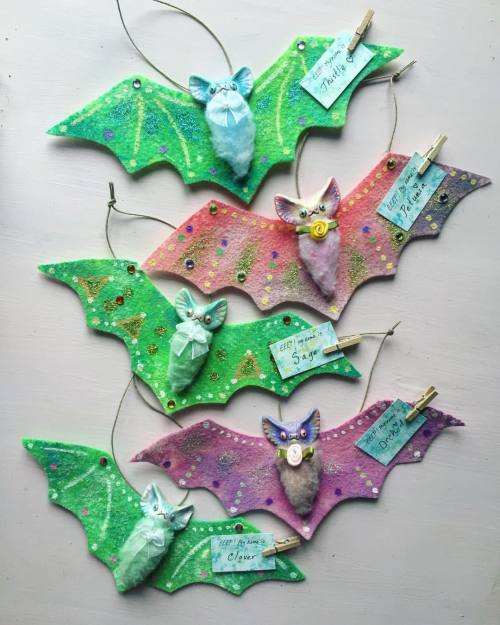 More Springtime Bat Babies to get familiar with! The greenies and the pinkies Shop update is Feb. 1