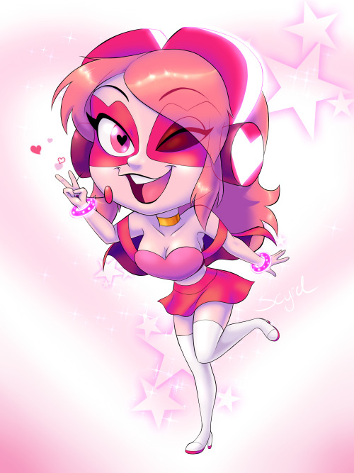 scyrel:  A Miss Heed Chibi for the new year!Chibis are evil and they have been a bugger to me for years. I’ve never started the year so pink… last year was SAR from lost in space.I sketched up chibi versions of the main Villainous cast as well…