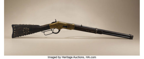 Winchester Model 1866 lever action rifle owned by Blackfoot Chief Curley Bear.from Heritage Auctions