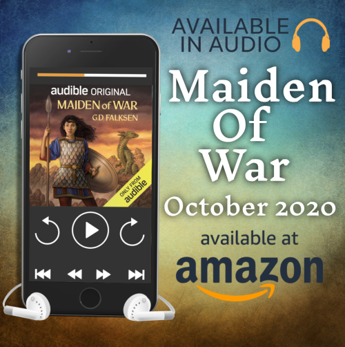 MAIDEN OF WAR, the first book in my new fantasy series, has just released today from Audible Get it 