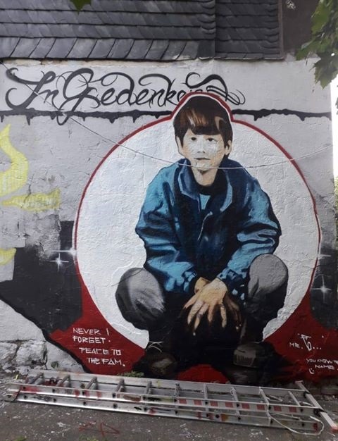 Memorial mural for Patrick Thürmer, a 17-year-old murdered by neo-nazis on the 2nd of October 1999 i