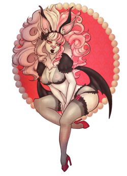 bombergranatepop:  Pinup-style bat succubus,