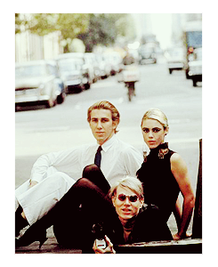  Andy Warhol with Edie Sedgwick and Chuck Wein in NYC, photo by Burt Glinn. 1965