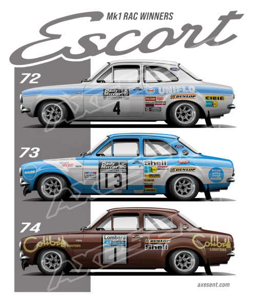 MK1 Escort RAC rally winners -  Clark / Mason - Makinen / LiddonTonnes of escort posters and tees in