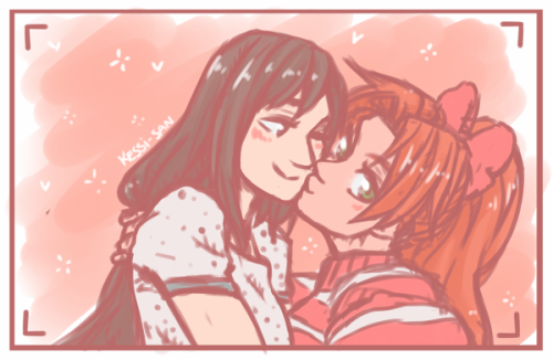 risingoflights: kessi-san: ~SMOOCHES~ precious darlings! love those colours. so cheerful and sweet