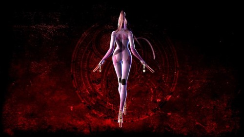 quasahi: Welp, time to release this. A Mathilda (from Anarchy Reigns/Max Anarchy) skin for Bayonetta replacing her Various A outfit. Everything works, the ribbon spells out MATHILDA, There’s a lil bug where the back of her head shows a black square