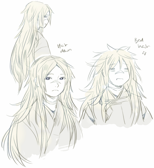 Hair down Kiun doodles + some TakeKiun ;-;