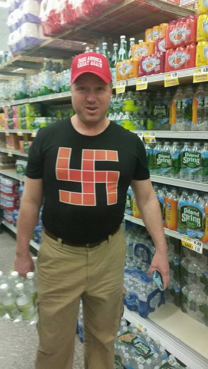 cross posted from Facebook just ran into this Nazi piggie in Shop Rite In Newton,N.J. I started to 