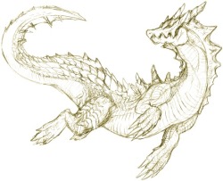 rileygator:  Lagiacrus (Monster Hunter) sketchOne
