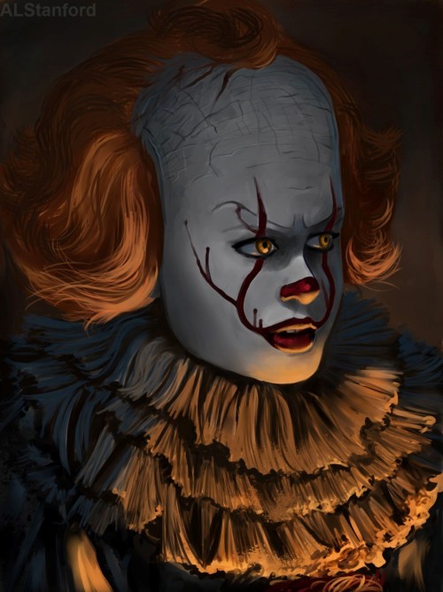 Just a simple Pennywise study, based off another bts photo from the first film. I now have  a new ta