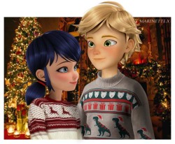 marinette-x: Here’s an Adrienette Christmas