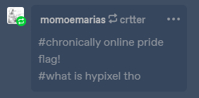 thyrell:rslashrats:evilscientist3:thyrell:evilscientist3:beabigshot:chainsawdyke666:beabigshot:rslashrats:cherry-flavored-content:horsescary:peysi:horsescary:horsescary:rslashrats:we should make a rainbow made up of website colors. i want tumblr blue