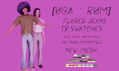 ~ Flared jeans ~ - new mesh; -base game compatible; -HQ mod compatible; -19 swatches TERMS OF USE - 