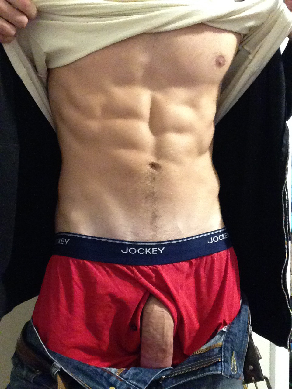 underwearsex:  undiefan99:  Jockey cock. ;)  hard in jockey boxers 