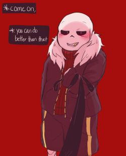 duckclovers:  i think underfell sans would be the one to put a collar on you, but lets slap a collar on him anyways. 