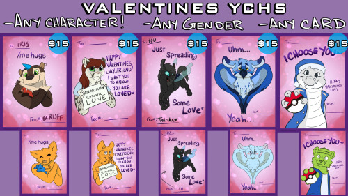 askscruffasus:PLATONIC VALENTINES CARD YCHSThat time of year so many of us dislike is coming around,