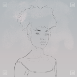 controlled-khaos:  thehalfricanhoodpoet:  controlled-khaos:  I love the sketch of this just as much as the finish painting. Natural hair always seems easy in theory to paint…but that’s just in theory but nonetheless it was fun working on this one.