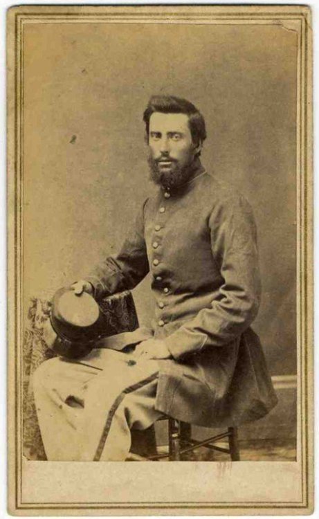 theamericanparlor: Civil War CDV Of Soldier-Backmark reads: “M. Smith Photographic Artist No. 