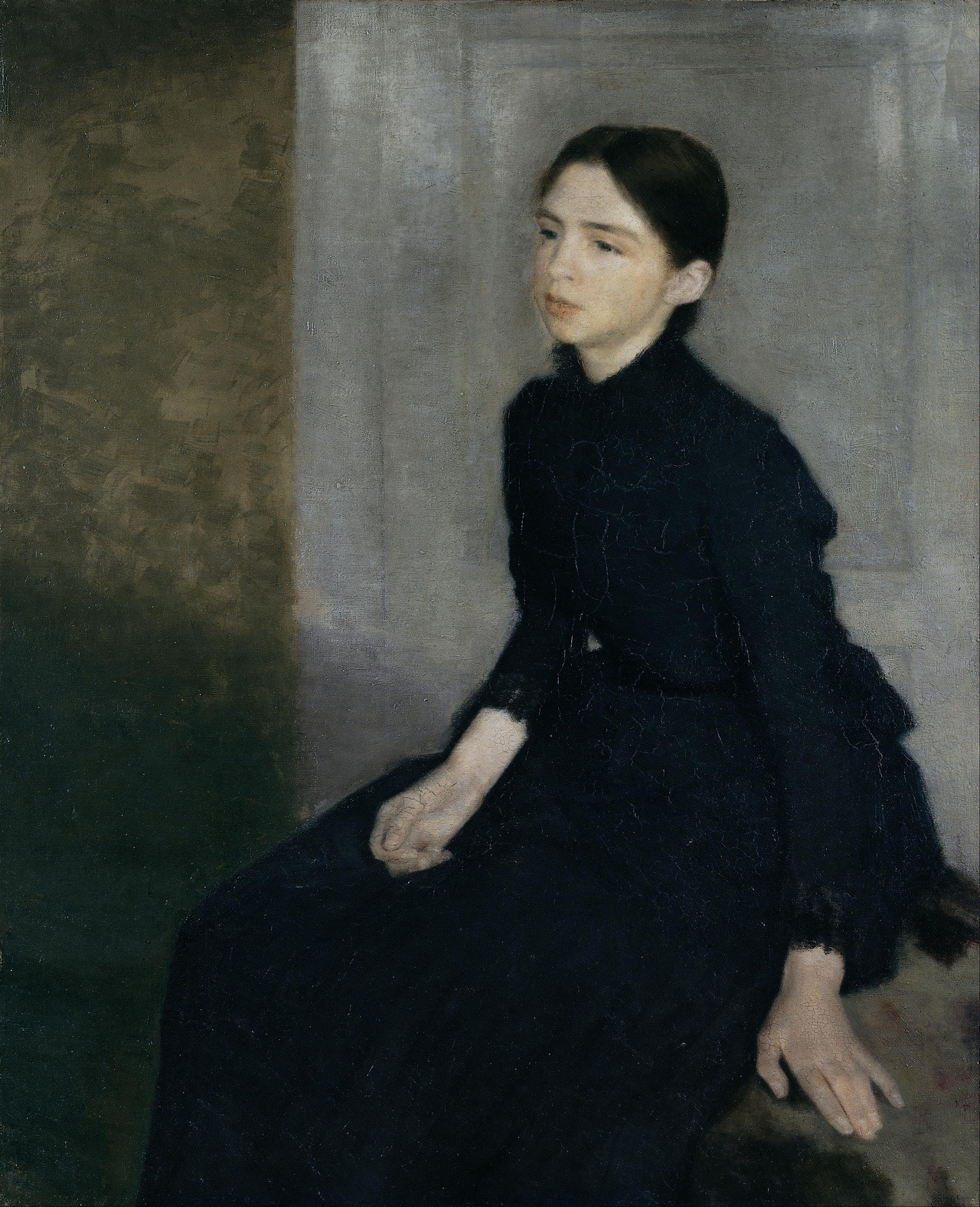   Vilhelm Hammershøi (Danish, 1864-1916), Portrait of a young woman (the artist’s