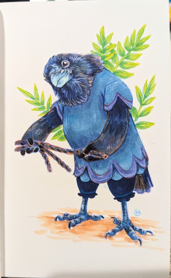 Avian August Day 16 - Hawaiian Crow With Back Licorice