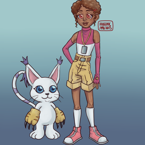 we’re the kids in americakari and gatomon from digimon the movie for blacktobershe was a pretty rela