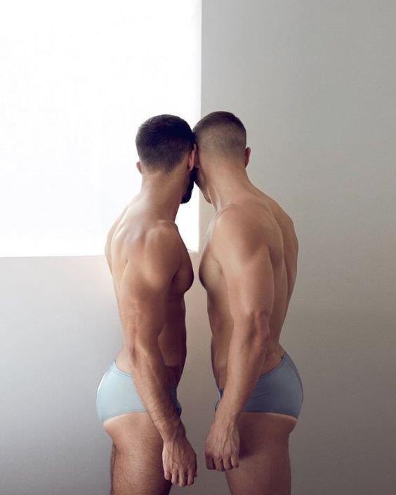 mainepoet: peterc5457:  #Together   Standing briefs side pair pose. 