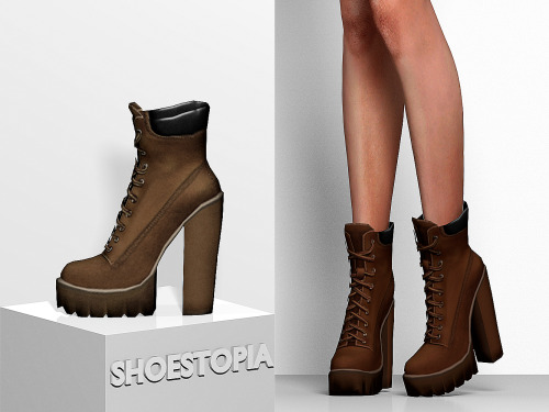 Shoestopia - Lea Boots+10 SwatchesFemaleSmooth WeightsMorphsCustom ThumbnailHQ Mod CompatibleDownloa