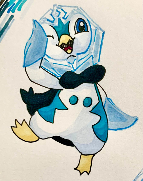 Piplup Evo / EiscueThe second Pokemon combo because I was really enjoying Diamond so I had to draw t