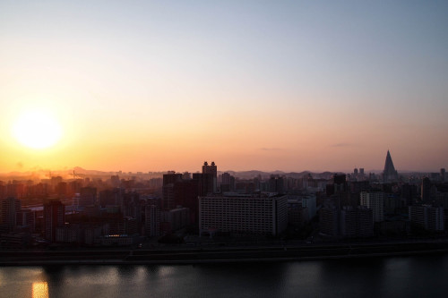 Sunset over Pyongyang DPRK 2013