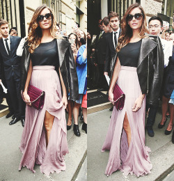 salvatore-vampire:  Elie Saab: Outside Arrivals - Paris Fashion Week (July 09, 2014)&lt;&gt; 