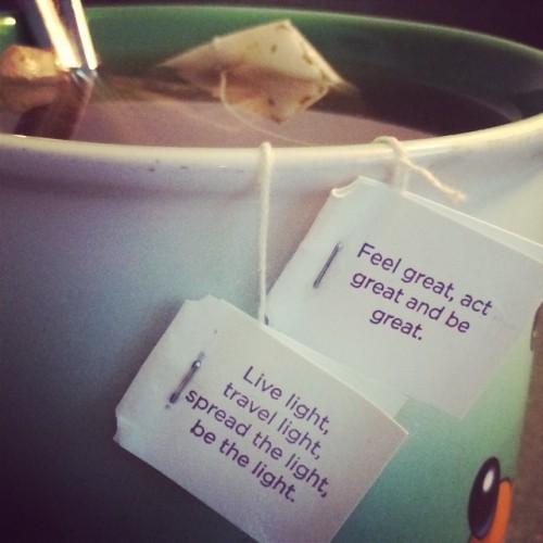 I love #tea and #quotes! #yogi #organic #begreat #bethelight