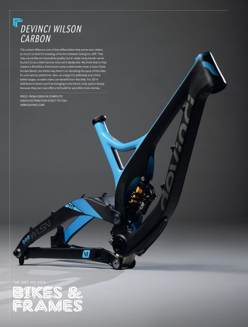 two-wheels-one-love: chirosangaku:  2014 Dirt 100 – Devinci Wilson Carbon | Dirt  ♥