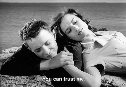 stuckonoldmovies:  Harriet Andersson and Lars Passgård - Through a Glass Darkly (1961)