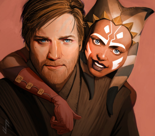 themadknightuniverse:  Good old times Request for @original-vanda who asked for a drawing of Obi-Wan